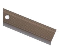 vidaXL Perfiles de peldaños Forma de L 5 uds Aluminio marrón 134 cm, cantonera para peldaños, Perfil de Seguridad para Escalera, Laminado para peldaños