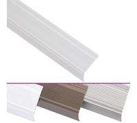 vidaXL Perfiles de peldaños Forma de L 5 uds Aluminio Plata 90 cm, cantonera para peldaños, Perfil de Seguridad para Escalera, Laminado para peldaños