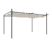 vidaXL Pérgola con Cubierta retráctil Color Crema 395x292x230 cm