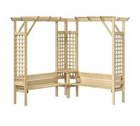 vidaXL Pérgola de Esquina con Banco Madera de Pino impregnada