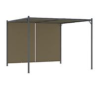 vidaXL Pérgola de Jardín con Tejado Retráctil Cenador Patio Toldo Carpa de Celebraciones Fiesta Desmontable Bodas Gris Taupe 3x3m 180 g/m²