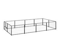 vidaXL Perrera Acero 8 m² Negra Jaula Perros Recinto Cachorro Mascotas Caseta