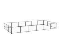 VidaXL Perrera Acero Rectangular Mediana Negra