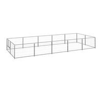 VidaXL Perrera Acero Rectangular Plateada