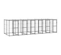 Vidaxl perrera con puertas de bisagra negro para perros