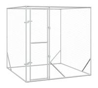 vidaXL Perrera de Exterior Acero galvanizado Plateado 2x2x2 m