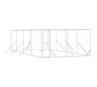 vidaXL Perrera de Exterior Acero galvanizado Plateado 4x8x2 m
