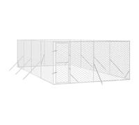 vidaXL Perrera de Exterior Acero galvanizado Plateado 4x8x2 m