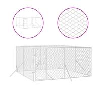 vidaXL Perrera de exterior acero galvanizado plateado 6x2x2 m