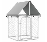 VidaXL Perrera Exterior Plateada para perros