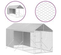 vidaXL Perrera de exterior con toldo acero galvanizado plata 2x6x2,5 m