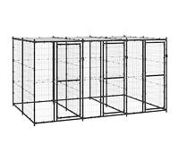 Vidaxl jaula con malla alrededor negra para mascotas