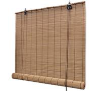 vidaXL Persiana Enrollable, Cortina de Privacidad, Estor de Ventana, Persiana de Protección Solar para Interiores, Oscurecer Ventanas, Bambú Marrón 80x220 cm