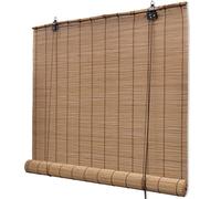 vidaXL Persiana Enrollable Cortina de Privacidad Protección Solar Bambú Marrón 140x220 cm