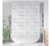 vidaXL Persiana Enrollable de Ducha, Cortina Impermeable de Ducha, Estor Decorativo, Biombo para Baño Bañera Regadera, Cuadrados 160x240 cm