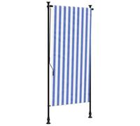 vidaXL Persiana Enrollable Exterior Tela Acero Azul Blanco 120x270 cm