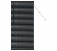 vidaXL Persiana para Ventana con Cortinas Otro Manual Negro 60 x 130 cm Aluminio