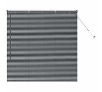 vidaXL Persianas venecianas Manual Gris Oscuro 130 x 130 cm Aluminio, Persianas Modernas para Interiores, de Aluminio Ajustables, Elegantes tratamientos para Ventanas en casa y Oficina