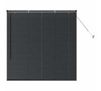 vidaXL Persianas venecianas Manual Negro 130 x 130 cm Aluminio, Persianas Modernas para Interiores, de Aluminio Ajustables, Elegantes tratamientos para Ventanas en casa y Oficina