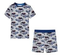 vidaXL Pijama Infantil de Manga Corta Ropa de Dormir Infantil Diseño Coches Gris 116