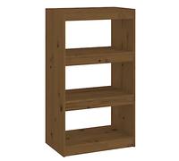 vidaXL Pino Estantería/Divisor de Espacios Armario Estante Separador Partición Pantalla de Privacidad Mueble Librería Marrón Miel 60x30x103,5 cm