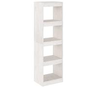 vidaXL Pino Macizo Estantería/Divisor de Espacios Armario Estante Separador Partición Pantalla de Privacidad Mueble Librería Blanco 40x30x135,5cm