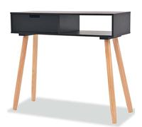 vidaXL Pino Mesa Consola 80x30x72 Madera Negro Aparador Mesita Mueble Auxiliar