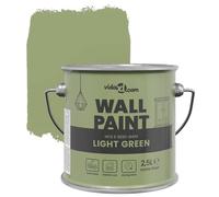 vidaXL Pintura de pared Verde 2,5 L Impresión en pared, Pintura de pared resistente y duradera, ideal para cocina, baño, sala, ecológica, lavable y de rápido secado