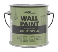 vidaXL Pintura de pared Verde 2,5 L Impresión en pared, Pintura de pared resistente y duradera, ideal para cocina, baño, sala, ecológica, lavable y de rápido secado