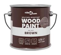 vidaXL Pintura para madera Marrón 16,5 x 16,5 x 16 cm, Pintura para madera exterior, impermeable, de secado rápido, bajo olor, ideal para un acabado duradero