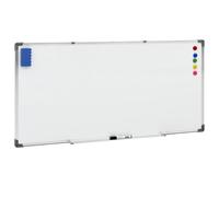 vidaXL Pizarra magnética de borrado en seco oficina 110x60 cm acero blanco con rotulador y borrador