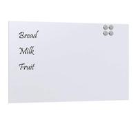 vidaXL Pizarra magnética de pared vidrio templado blanco 100x60 cm, tablero magnético, pizarra de vidrio, tablero magnético para pared