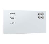 vidaXL Pizarra magnética de pared vidrio templado blanco 40x20 cm, tablero magnético, pizarra de vidrio, tablero magnético para pared