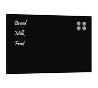 VidaXL Pizarra magnética de pared negra 80x50 cm Cristal templado, pizarra de cristal, pizarra magnética para pared, tablero de escritura