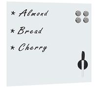 vidaXL Pizarra Magnética Pared de Borrado en Seco Encerado Tablero de Notas Oficina Despacho Escuela Decoración Dormitorio Vidrio 60x60 cm