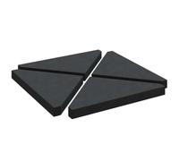 vidaXL Placa de Peso para sombrilla 4uds Granito Negro Triangular 14kg, Peso Base para sombrilla, Peso Base, Base para sombrilla, Placa para sombrilla