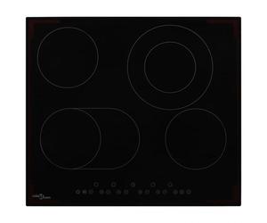 VidaXL Placa Vitrocerámica 4 Zonas 60cm Negro