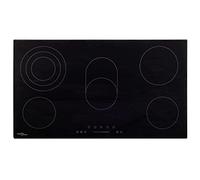 vidaXL Placa Vitrocerámica 5 Quemadores Control Táctil Cocina Inducción Eléctrica Empotrada Autosuficiente Instalación 77 cm 8500 W