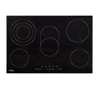 vidaXL Placa Vitrocerámica 5 Quemadores Control Táctil Cocina Inducción Eléctrica Empotrada Autosuficiente Instalación 90 cm 8500 W