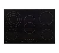 vidaXL Placa Vitrocerámica 5 Quemadores Control Táctil Cocina Inducción Eléctrica Empotrada Autosuficiente Instalación 90 cm 8500 W
