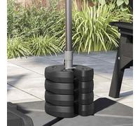 vidaXL Placas de Peso para Gazebo, Juego de 4, Hormigón con Cubierta de Plástico, Negro, 220x50 mm, Accesorio Carpa de , Base Exterior para Sombrilla