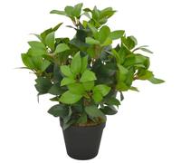 vidaXL Planta Artificial Decoración Árbol Laurel Maceta Flores Decorativas Realistas Exterior Interior Oficina Hojas Plástico 40 cm Alta Verde