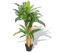 vidaXL Planta de Drácena Artificial con Maceta 100 cm Verde Maceta de Plástico