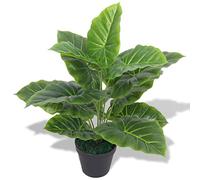 vidaXL Planta de Taro Artificial con Macetero 45 cm Verde Maceta de Plástico