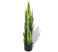 vidaXL Planta Artificial Sansevieria con Macetero 90 cm Verde Maceta Plástico