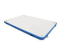 vidaXL Plataforma Flotante Inflable Cubierta Natación Hinchable Tapete Piscina Agua Bote Lecho Lago Mar Fiesta Azul y Blanco 300x200x15 cm