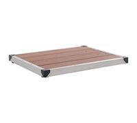 vidaXL Plato de Ducha de Jardín Base Panel Torre Sistema Aire Libre Playa Baño Piscina Accesorio Exterior WPC Acero Inoxidable Marrón