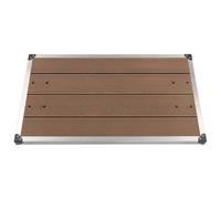 vidaXL Plato de Ducha de Jardín Base Exterior Panel Torre Sistema Aire Libre Playa Baño Piscina Accesorio WPC Acero Inoxidable Marrón