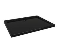vidaXL Plato de ducha rectangular 80x100 cm ABS Negro antideslizante resistente a arañazos