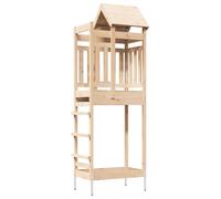 vidaXL Play Tower Brown - Torre de madera de pino maciza, 52,5 x 85 x 238 cm, moderno juego al aire libre, parque infantil duradero, estación de juegos para niños, torre de aventura de temporada